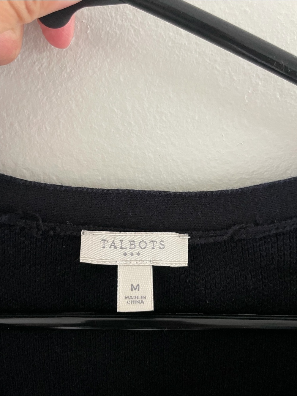 Talbots Black Button-Front Ribbed Shoulder Cardigan - Picture 4 of 5